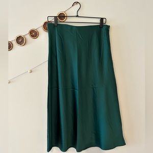 Dark green slip skirt. From Current Boutique.